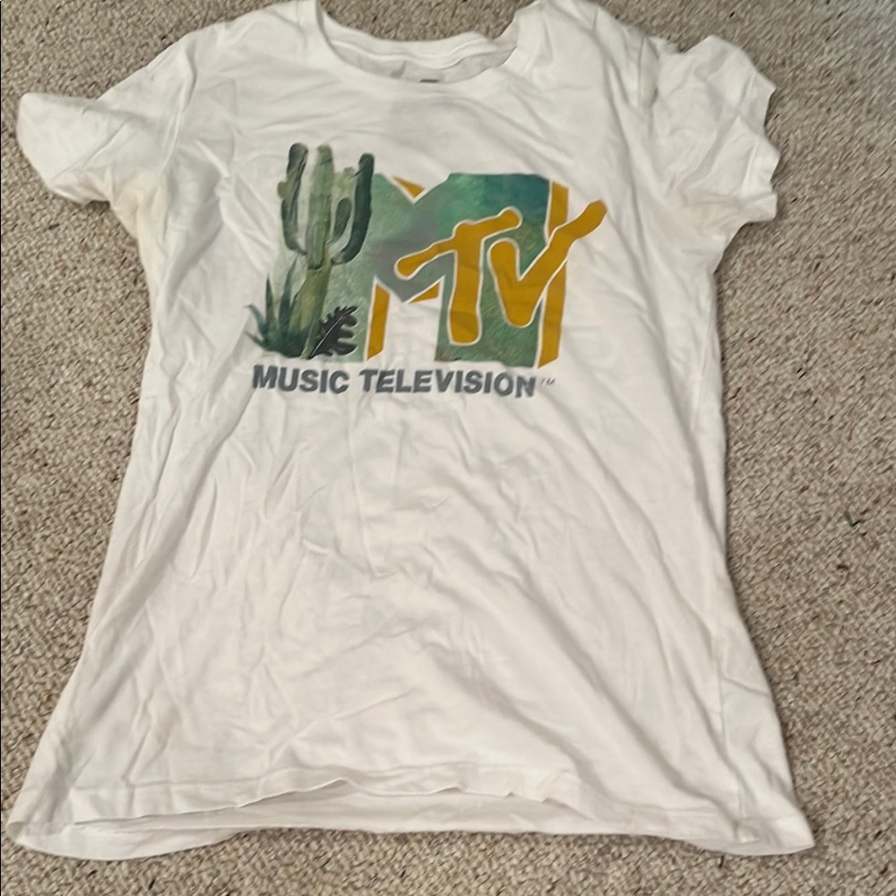 MTV White Cotton Tee